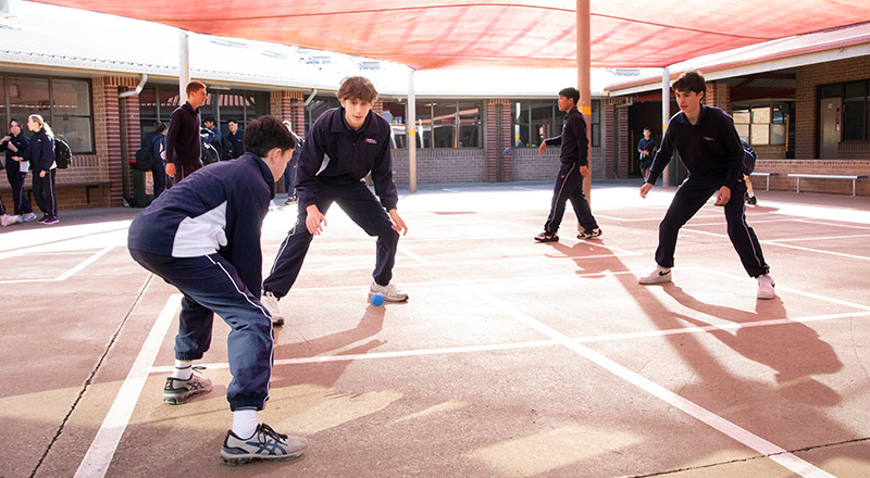 Penola Catholic College Emu Plains students playing handball